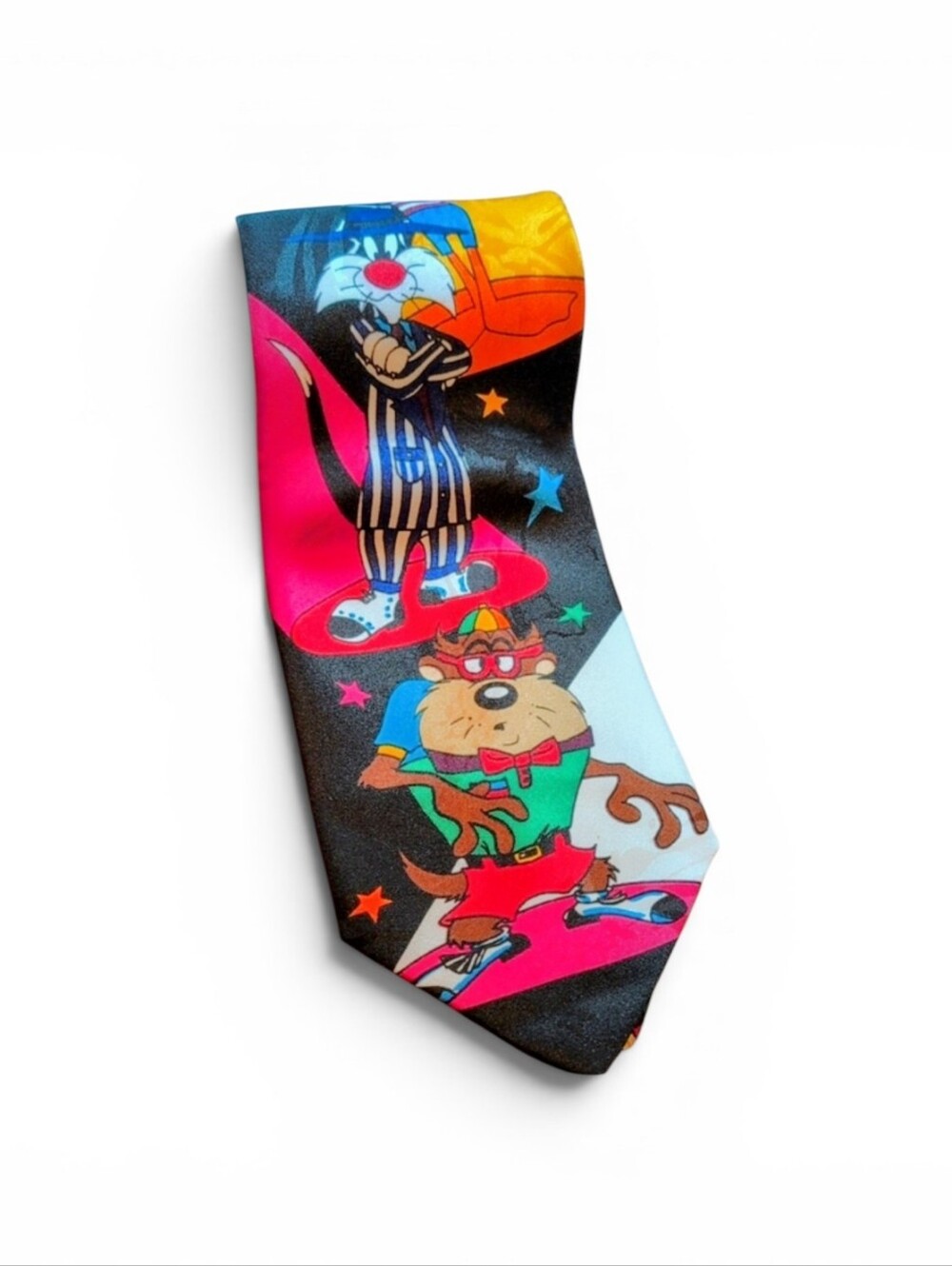 VTG Warner Bros. Looney Tunes Neck Tie Bugs Bunny Sylvester Taz Daffy Marvin